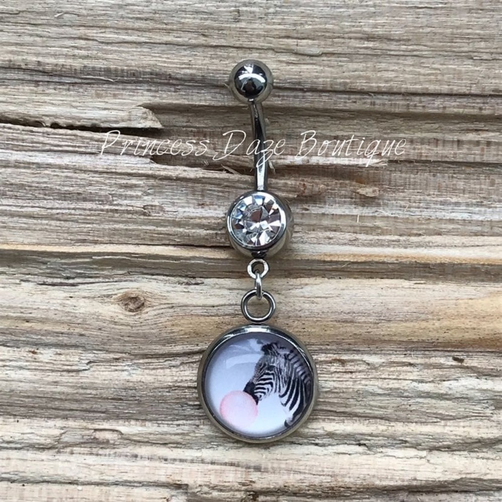 Zebra Belly Button Ring‎